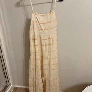 Cream striped maxi dress